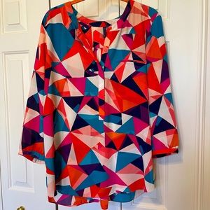 NYDJ 3/4 sleeve henley blouse